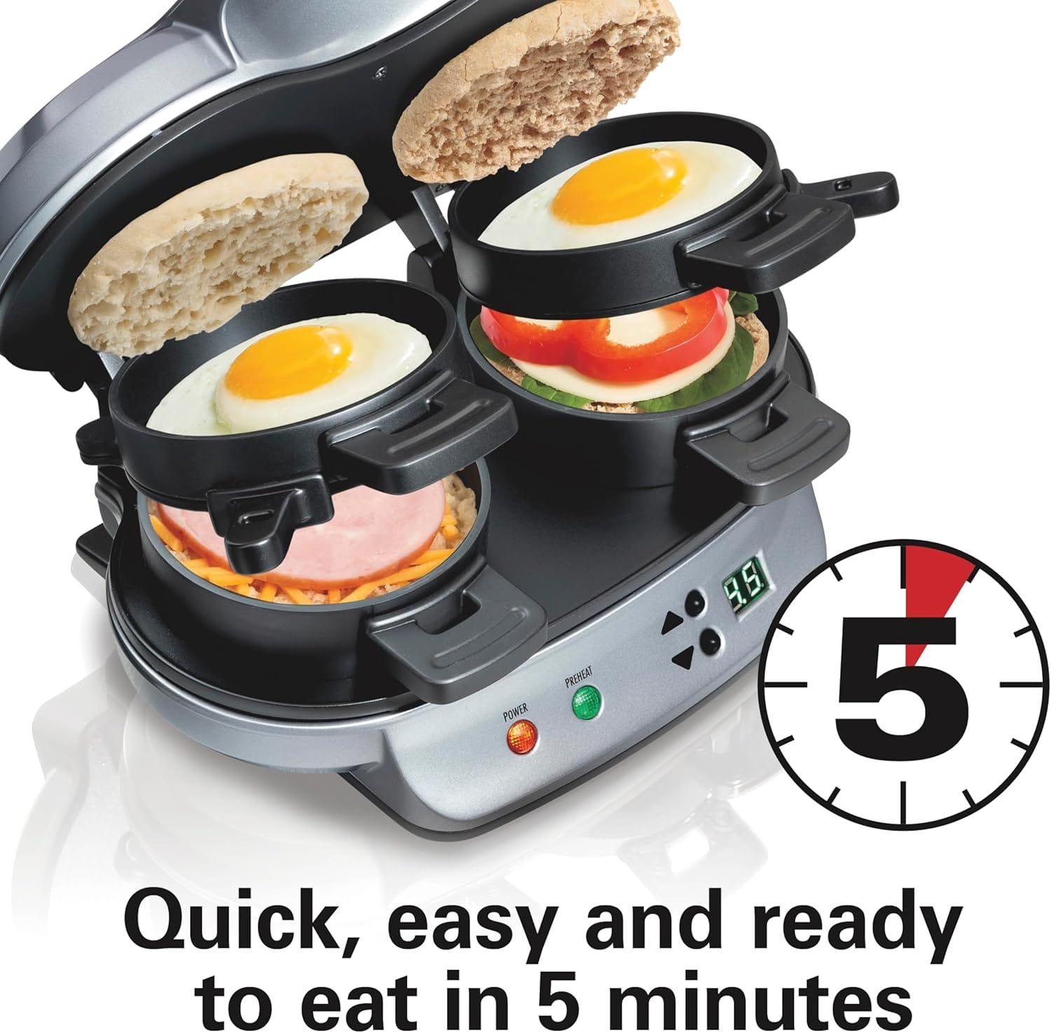 hamilton beach dual breakfast sandwich maker with timer4